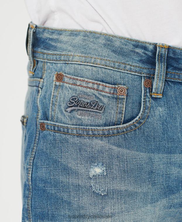 hombres Superdry vaqueros pantalones cortos ajustados de oficial 2R68Z384