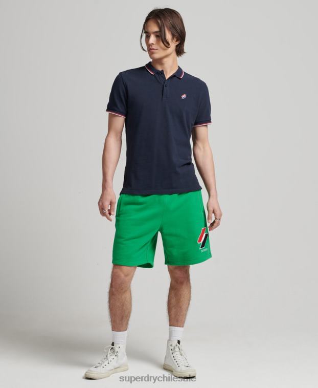 hombres Superdry verde code shorts deportivos clásicos 2R68Z340
