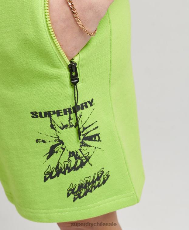 hombres Superdry verde pantalones cortos de jersey x excedentes 2R68Z357