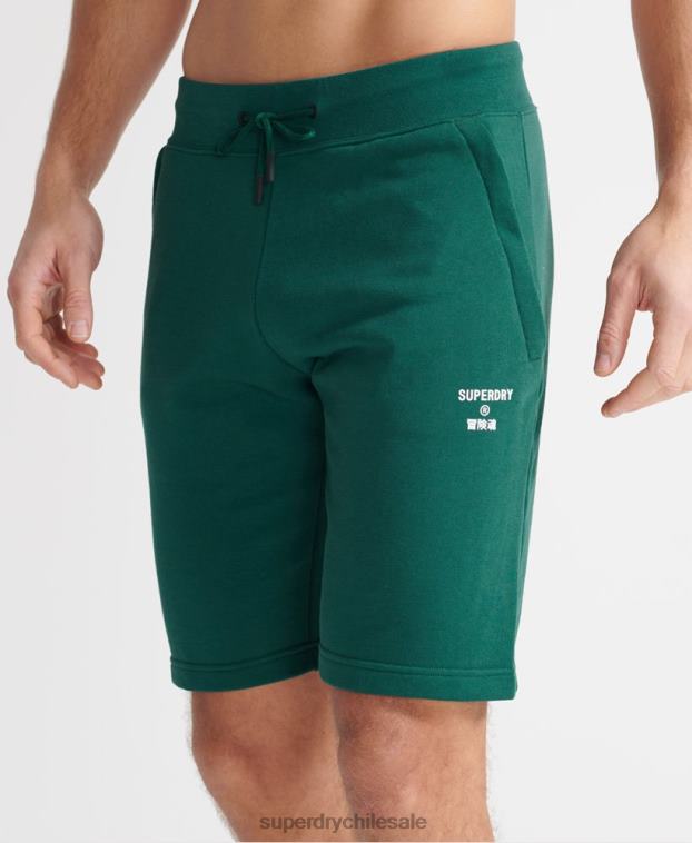 hombres Superdry verde pantalones cortos deportivos de entrenamiento 2R68Z371