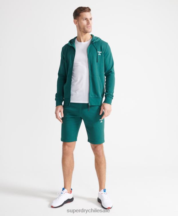 hombres Superdry verde pantalones cortos deportivos de entrenamiento 2R68Z371