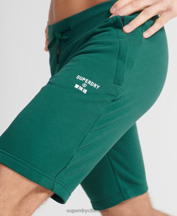 hombres Superdry verde pantalones cortos deportivos de entrenamiento 2R68Z371