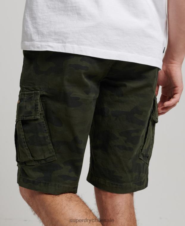 hombres Superdry verde shorts cargo con núcleo de algodón orgánico 2R68Z268