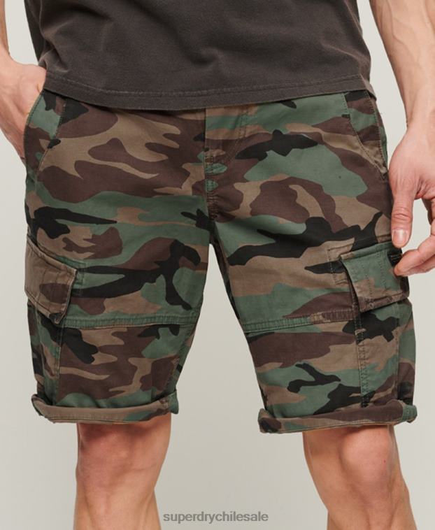 hombres Superdry verde shorts cargo con núcleo de algodón orgánico 2R68Z325