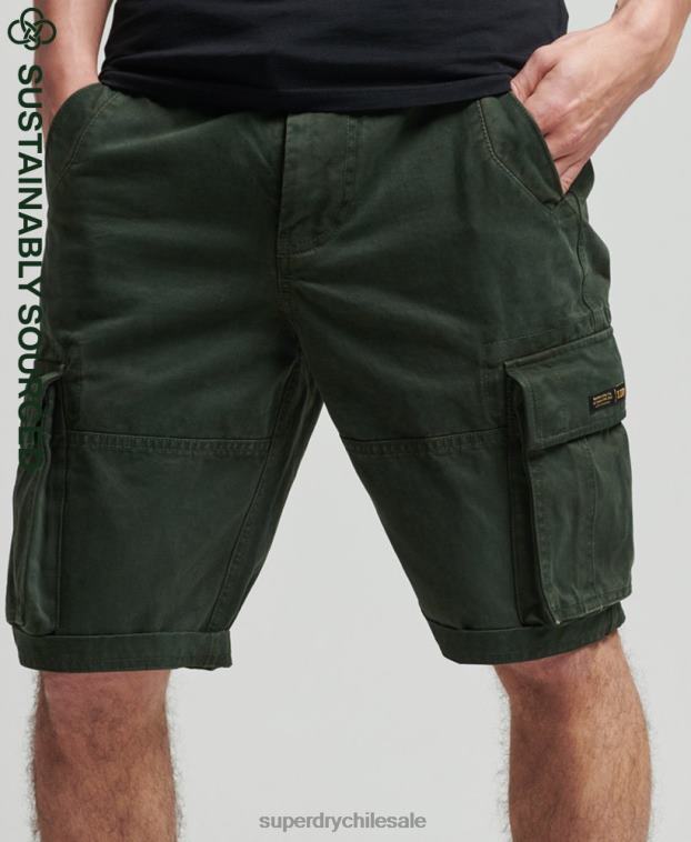 hombres Superdry verde shorts cargo heavy de algodón orgánico con núcleo vintage 2R68Z350