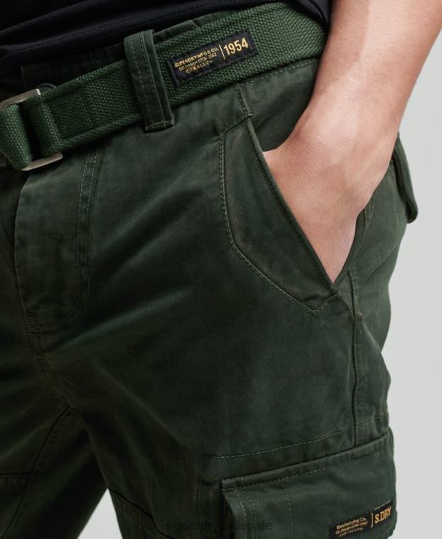 hombres Superdry verde shorts cargo heavy de algodón orgánico con núcleo vintage 2R68Z350