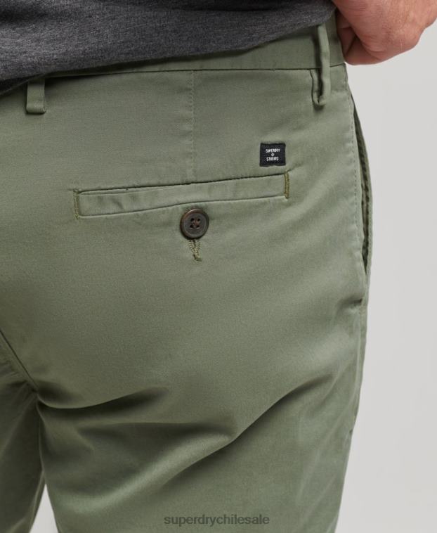 hombres Superdry verde shorts chinos de algodón orgánico studios core 2R68Z282