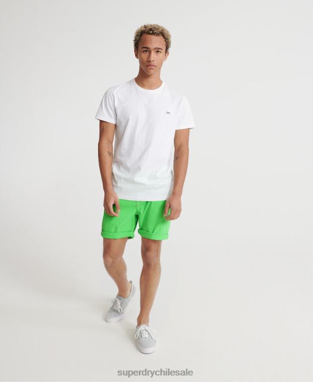 hombres Superdry verde shorts chinos desgastados por el sol 2R68Z364
