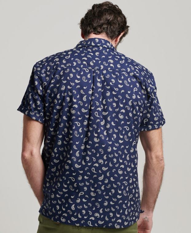hombres Superdry Armada camisa con cuello abierto 2R68Z130