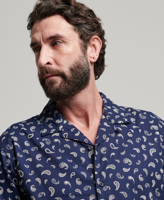 hombres Superdry Armada camisa con cuello abierto 2R68Z130