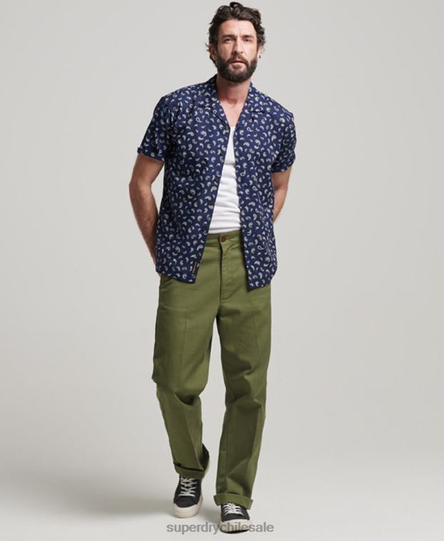 hombres Superdry Armada camisa con cuello abierto 2R68Z130