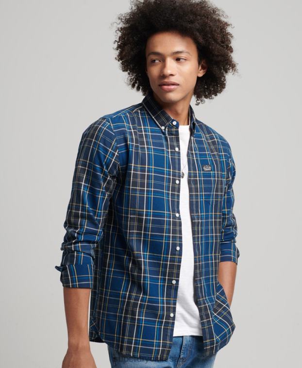 hombres Superdry Armada camisa de vestir a cuadros 2R68Z171
