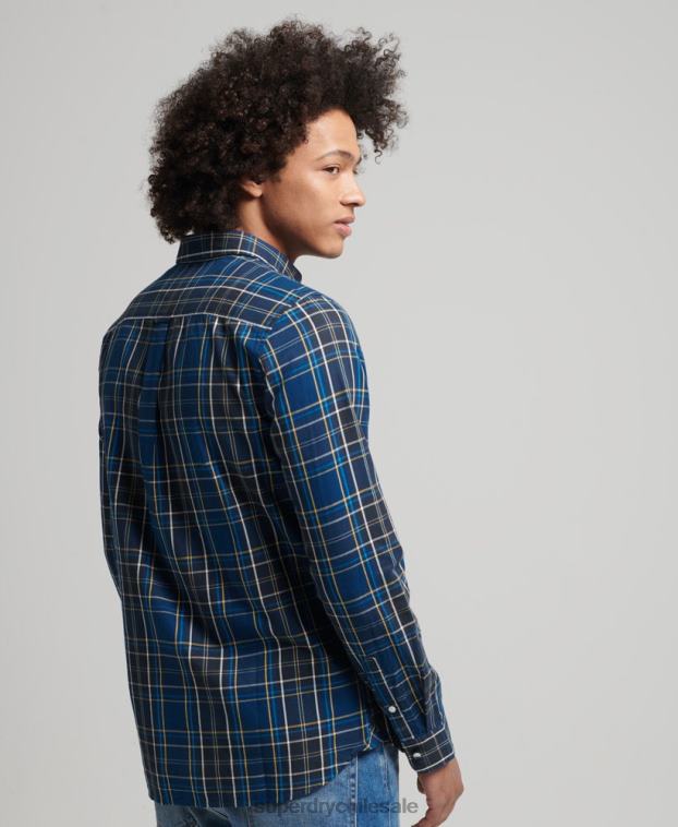 hombres Superdry Armada camisa de vestir a cuadros 2R68Z171