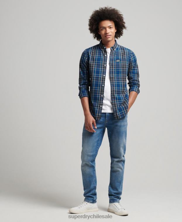 hombres Superdry Armada camisa de vestir a cuadros 2R68Z171