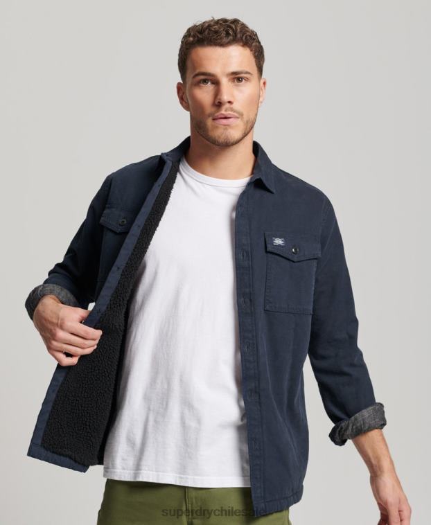 hombres Superdry Armada sobrecamisa Miller con forro de borreguito 2R68Z143