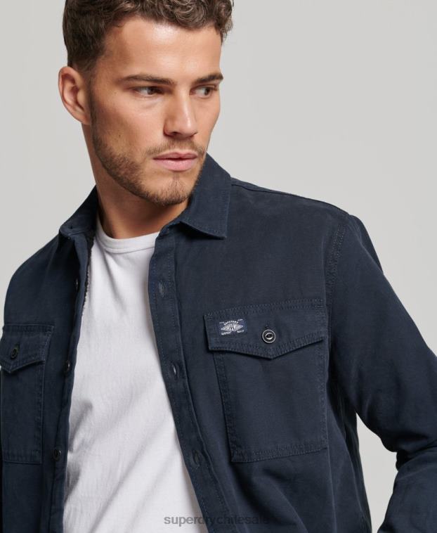 hombres Superdry Armada sobrecamisa Miller con forro de borreguito 2R68Z143