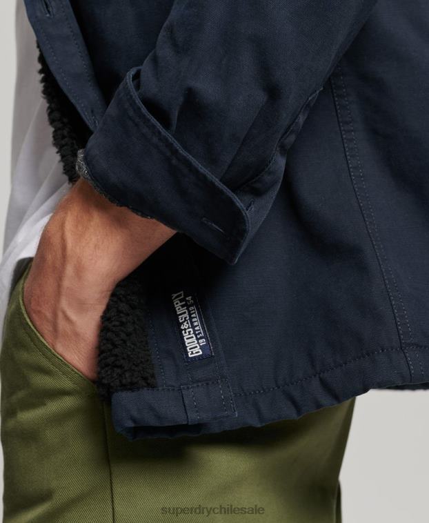hombres Superdry Armada sobrecamisa Miller con forro de borreguito 2R68Z143