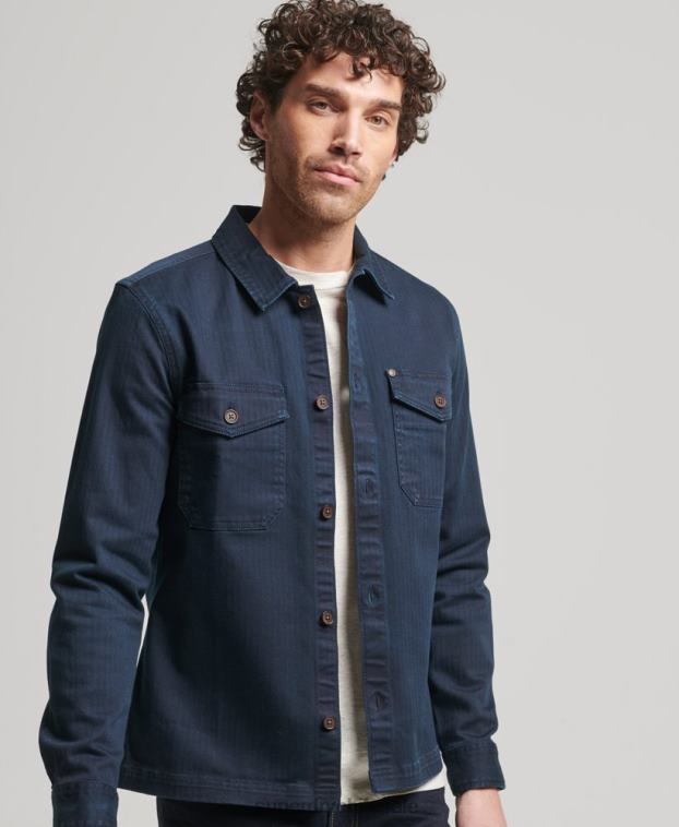 hombres Superdry Armada tienda comercial - sobrecamisa de espiga 2R68Z152