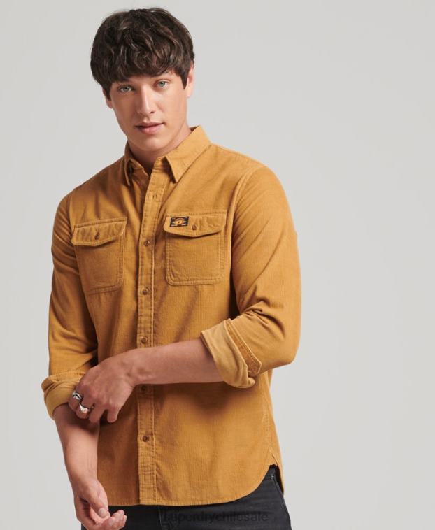 hombres Superdry amarillo camisa de pana trailsman 2R68Z227