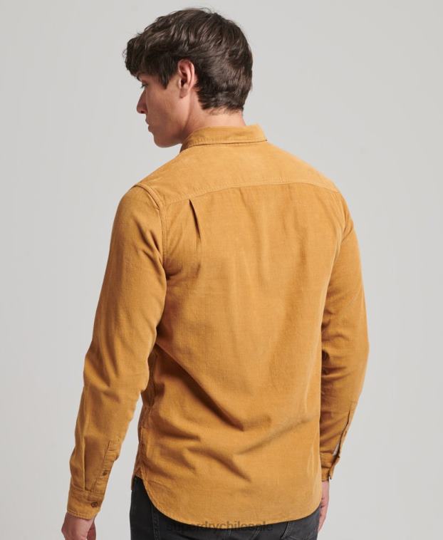 hombres Superdry amarillo camisa de pana trailsman 2R68Z227