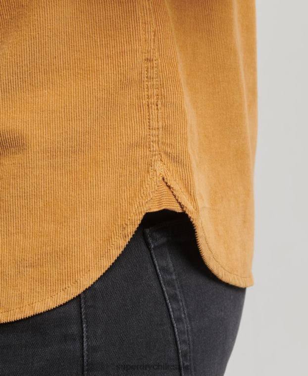 hombres Superdry amarillo camisa de pana trailsman 2R68Z227