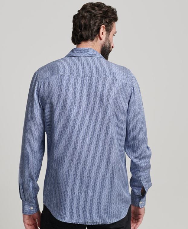 hombres Superdry azul camisa de los 70 2R68Z180