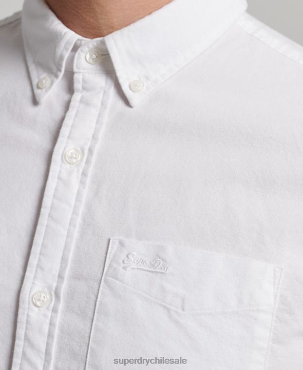 hombres Superdry blanco camisa oxford vintage de algodón orgánico 2R68Z212