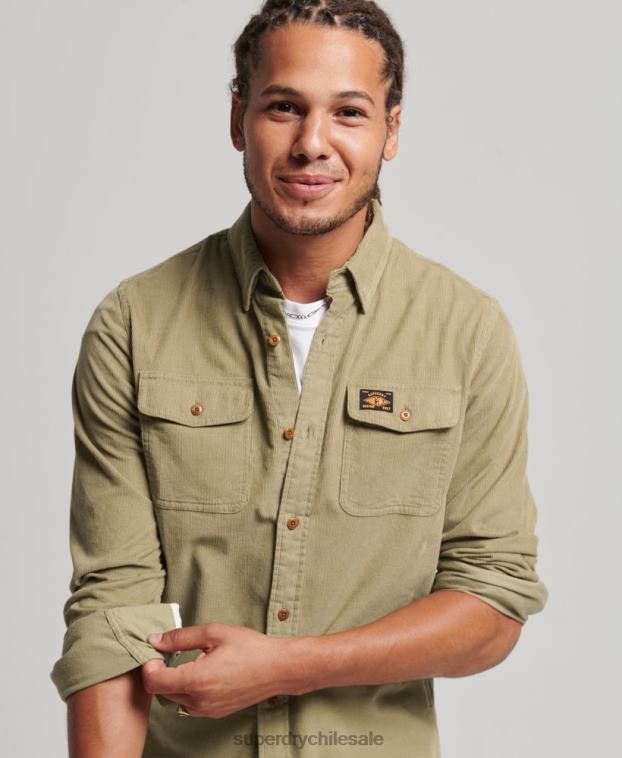 hombres Superdry broncearse camisa de pana trailsman 2R68Z234