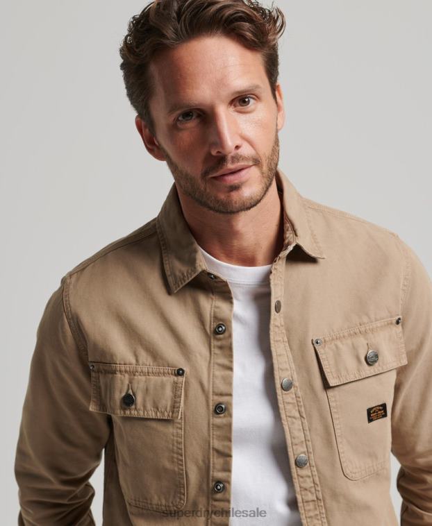 hombres Superdry broncearse sobrecamisa de lona 2R68Z140