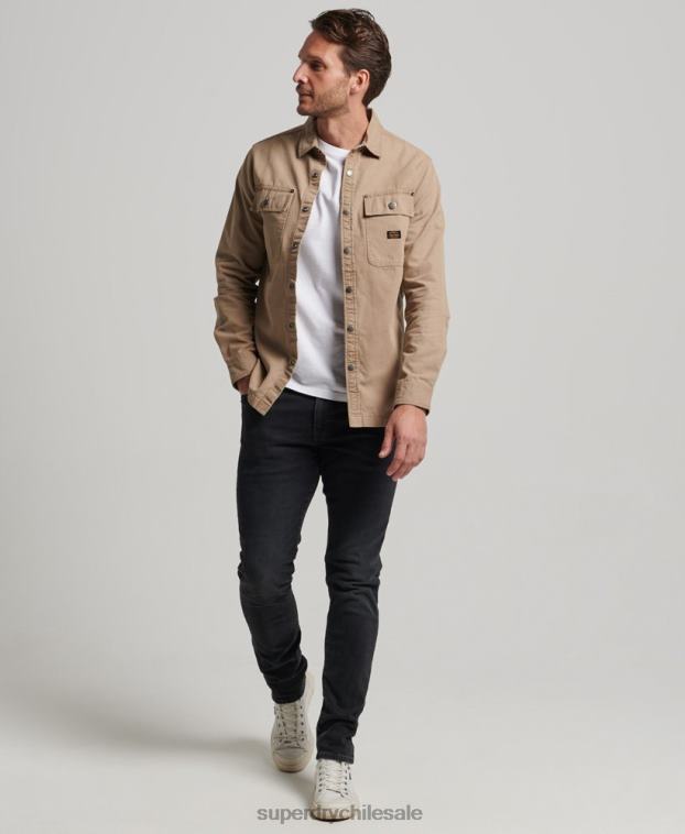 hombres Superdry broncearse sobrecamisa de lona 2R68Z140