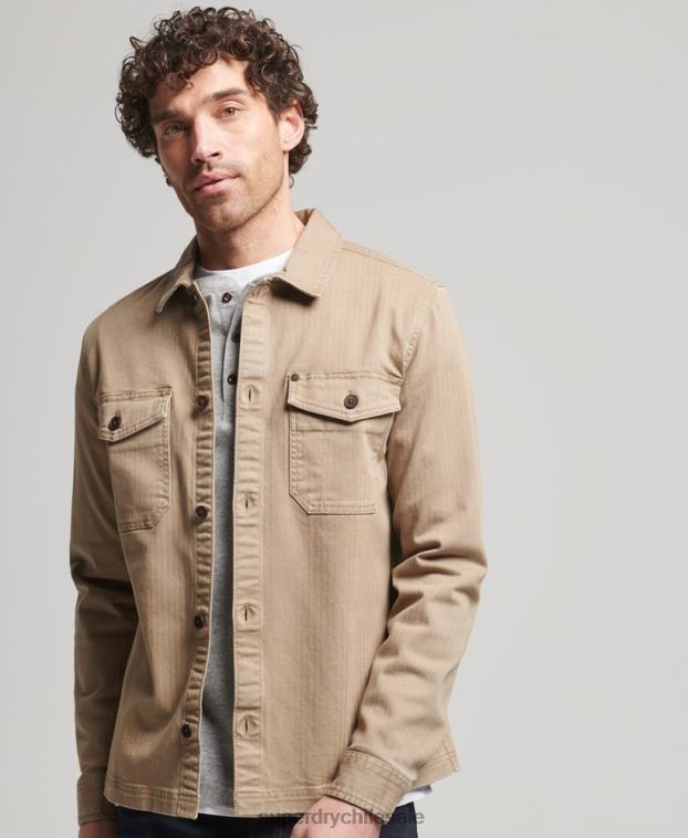 hombres Superdry broncearse tienda comercial - sobrecamisa de espiga 2R68Z150