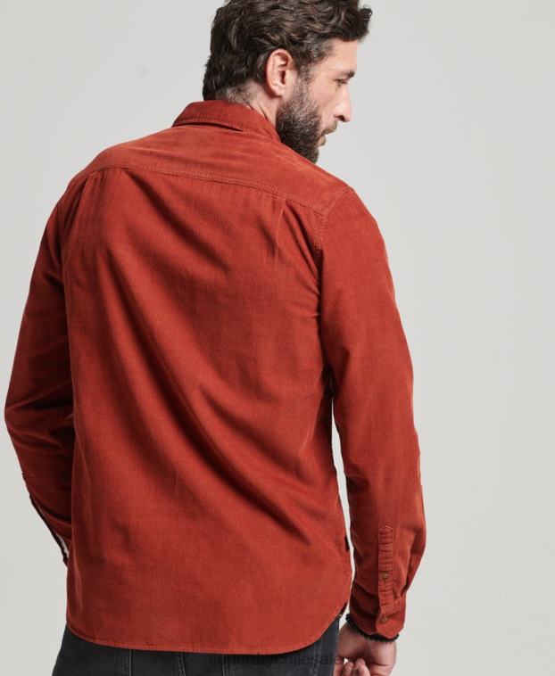 hombres Superdry marrón camisa de pana trailsman 2R68Z228