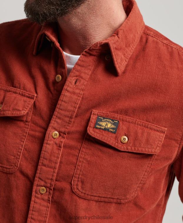 hombres Superdry marrón camisa de pana trailsman 2R68Z228