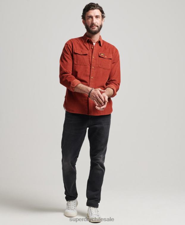 hombres Superdry marrón camisa de pana trailsman 2R68Z228