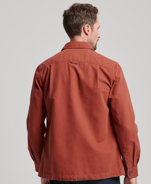hombres Superdry marrón sobrecamisa de lona 2R68Z141