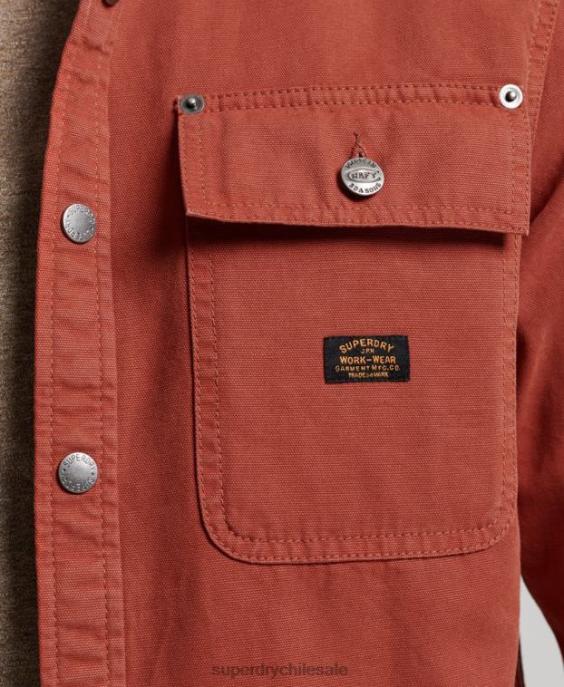 hombres Superdry marrón sobrecamisa de lona 2R68Z141