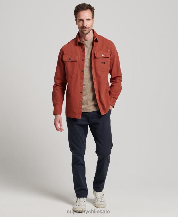 hombres Superdry marrón sobrecamisa de lona 2R68Z141