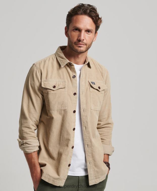 hombres Superdry marrón sobrecamisa de pana vintage 2R68Z210