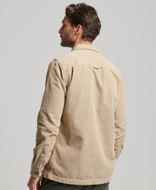 hombres Superdry marrón sobrecamisa de pana vintage 2R68Z210