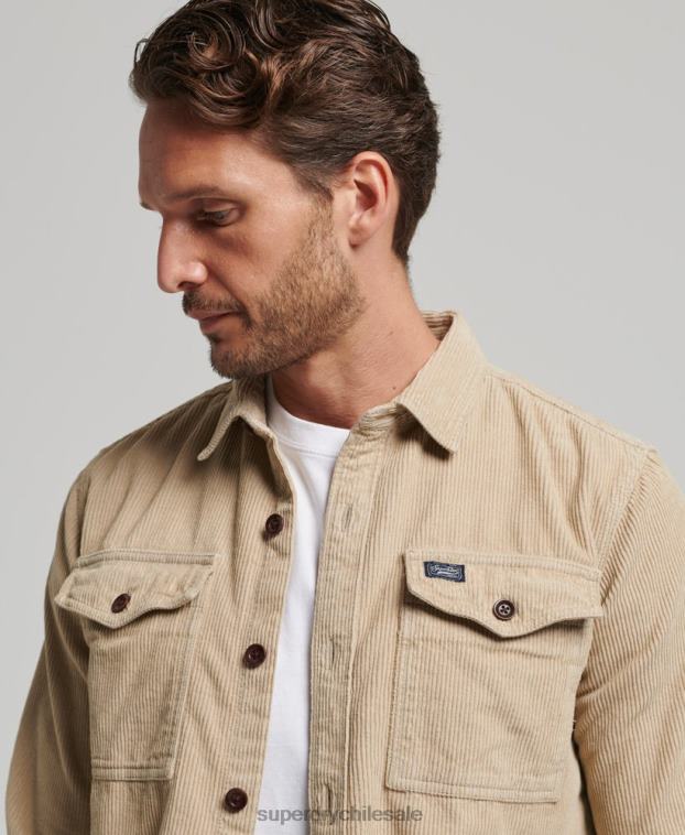 hombres Superdry marrón sobrecamisa de pana vintage 2R68Z210