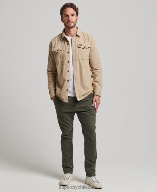 hombres Superdry marrón sobrecamisa de pana vintage 2R68Z210