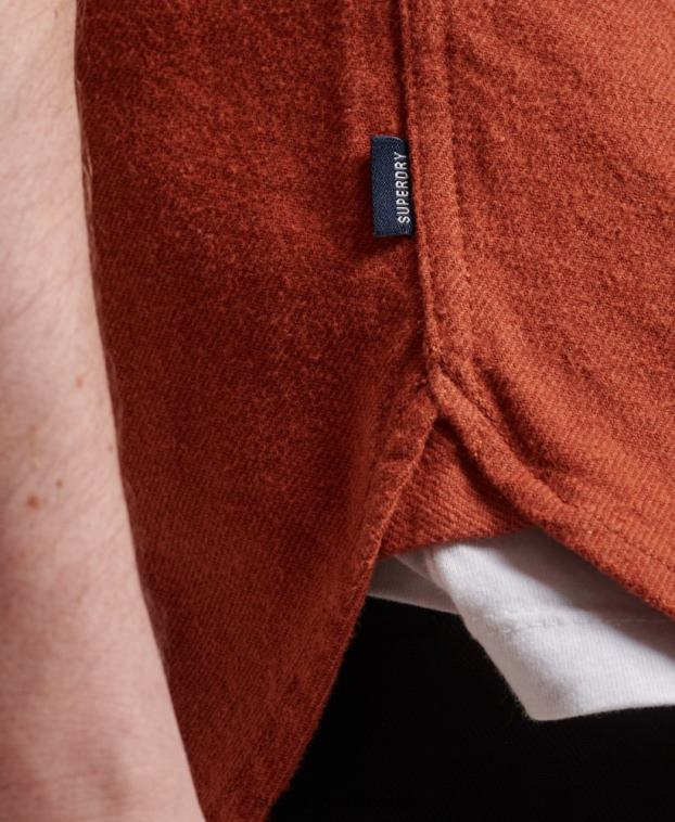 hombres Superdry naranja camisa de franela trailsman de algodón orgánico 2R68Z158