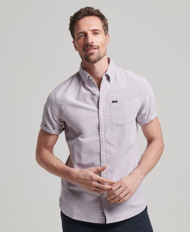 hombres Superdry púrpura camisa de manga corta 2R68Z129