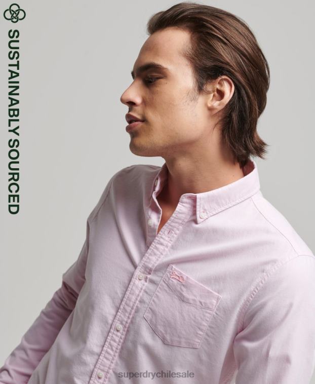 hombres Superdry rosa camisa oxford vintage de algodón orgánico 2R68Z209