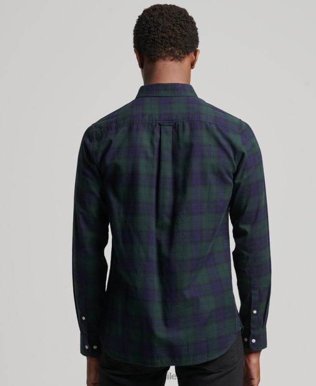 hombres Superdry verde camisa clásica con botones de Londres 2R68Z164