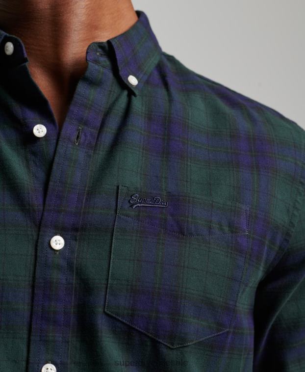 hombres Superdry verde camisa clásica con botones de Londres 2R68Z164