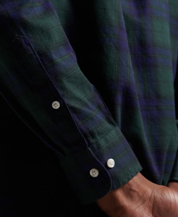 hombres Superdry verde camisa clásica con botones de Londres 2R68Z164