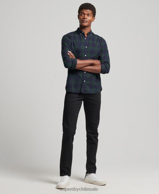 hombres Superdry verde camisa clásica con botones de Londres 2R68Z164