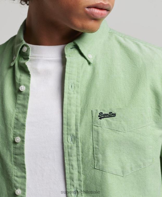 hombres Superdry verde camisa oxford vintage de algodón orgánico 2R68Z6473