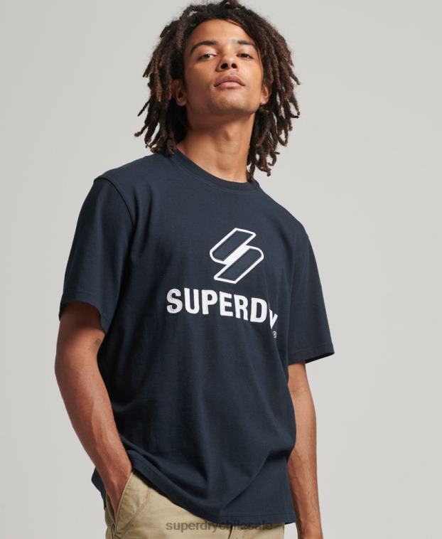 hombres Superdry Armada camiseta con aplique de logo apilado 2R68Z4880